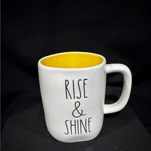 Rae Dunn White and Yellow 'Rise & Shine' Mug